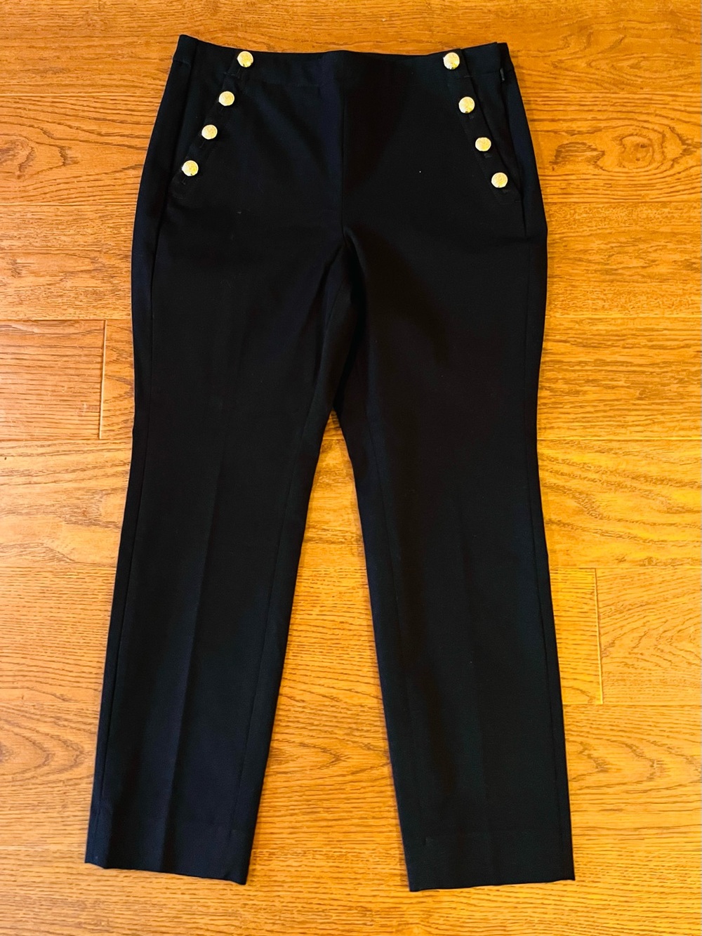 Banana Republic Black Dress Pants with Gold Buttons